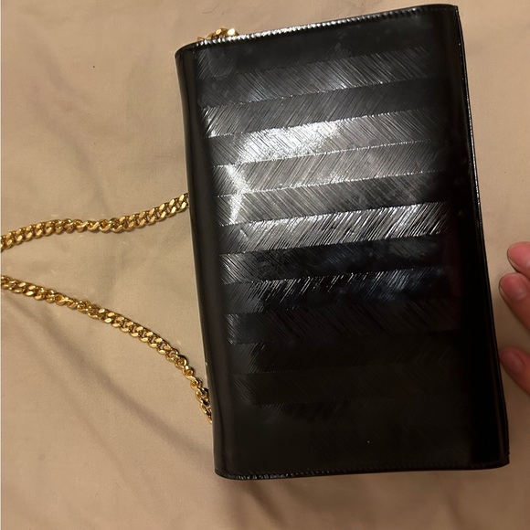 Original Saint Laurent KATE MEDIUM CHAIN BAG GLOSSY CROCODILE-EMBOSSED LEATHER - Picture 6 of 7